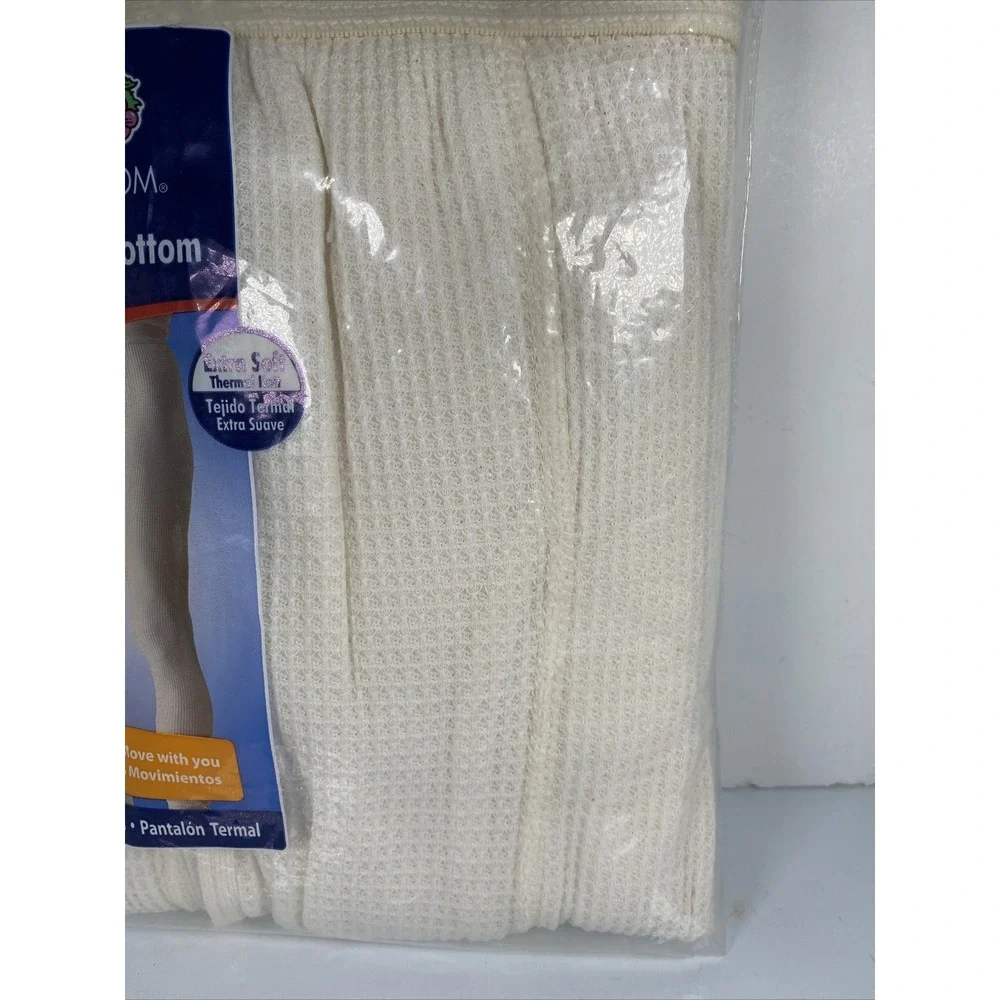 Fruit of the Loom Men's Thermal Bottom Size XL (40-42) White Natural Soft New